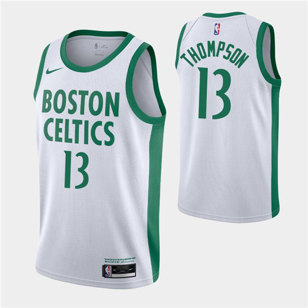 Men's Boston Celtics #13 Tristan Thompson White 2020-21 NBA City Edition Swingman Stitched Jersey